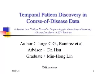 Author ：  Jorge C.G., Ramirez et al.            Advisor ：  Dr. Hsu Graduate ： Min-Hong Lin
