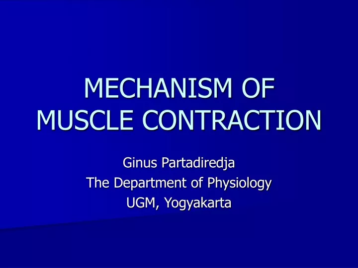 mechanism of muscle contraction
