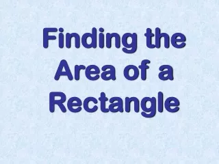 Finding the Area of a Rectangle