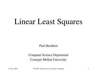 Linear Least Squares