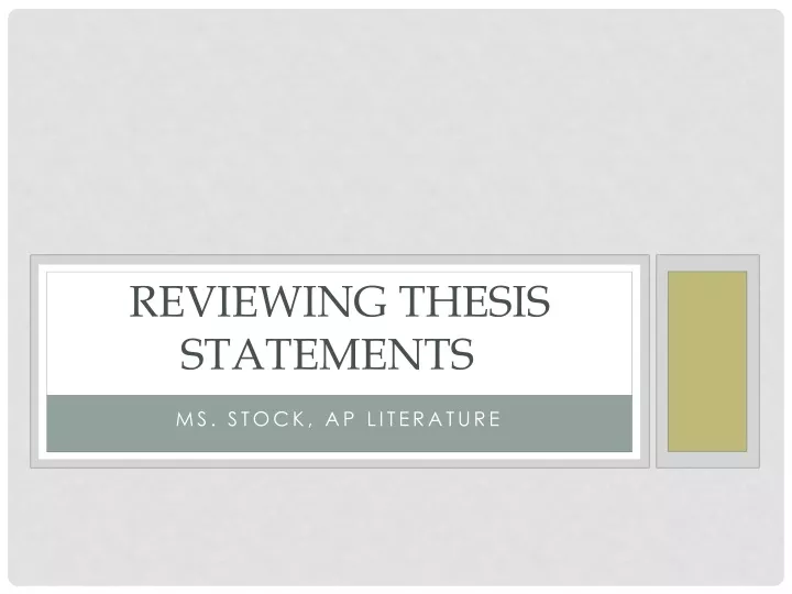 reviewing thesis statements