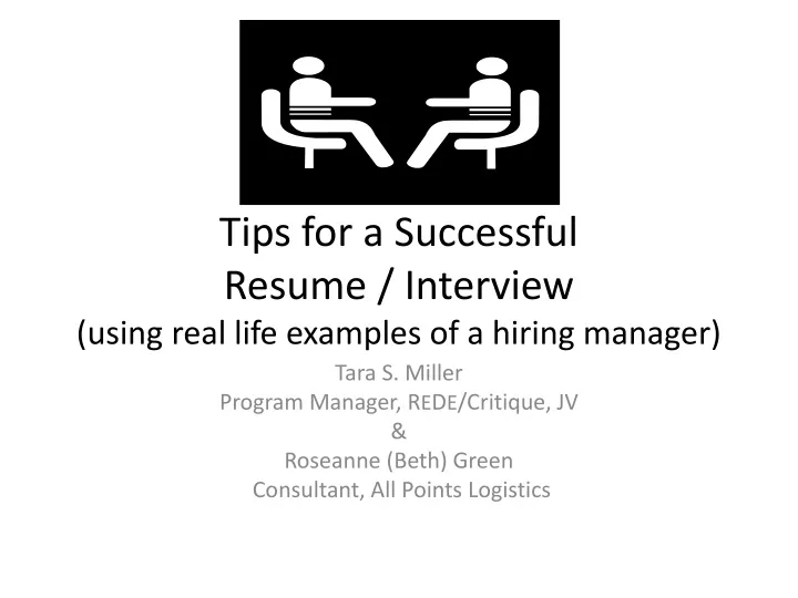 tips for a successful resume interview using real life examples of a hiring manager
