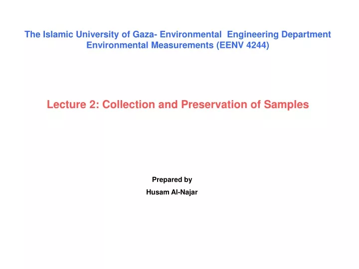 the islamic university of gaza environmental