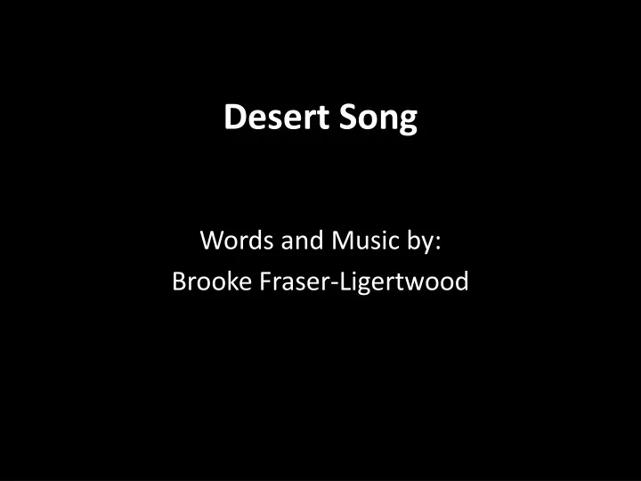 desert song