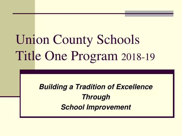 union county schools title one program 2018 19