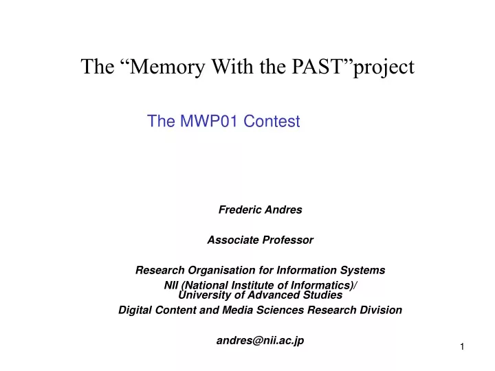 the memory with the past project
