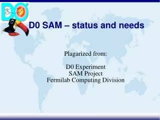 D0 SAM – status and needs