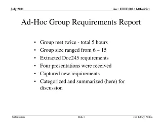 Ad-Hoc Group Requirements Report