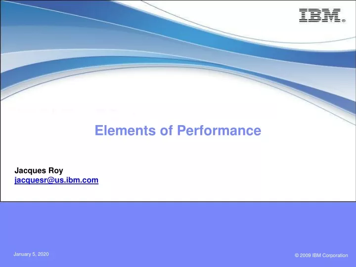 elements of performance