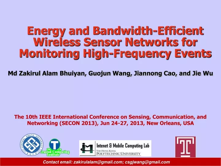 energy and bandwidth efficient wireless sensor networks for monitoring high frequency events