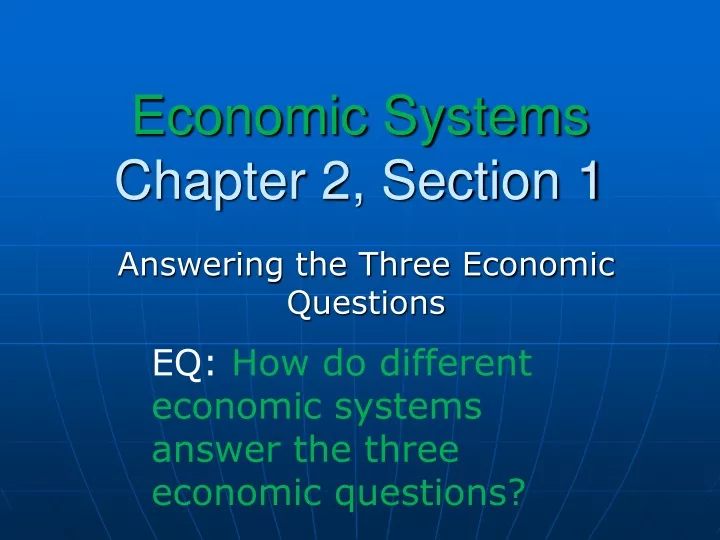 economic systems chapter 2 section 1