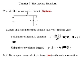 System analysis in the time domain involves ( finding y(t)):