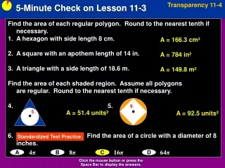 5-Minute Check on Lesson 11-3