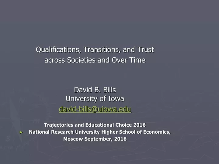 qualifications transitions and trust across