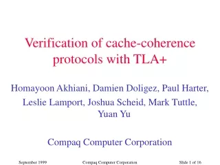 Verification of cache-coherence protocols with TLA+