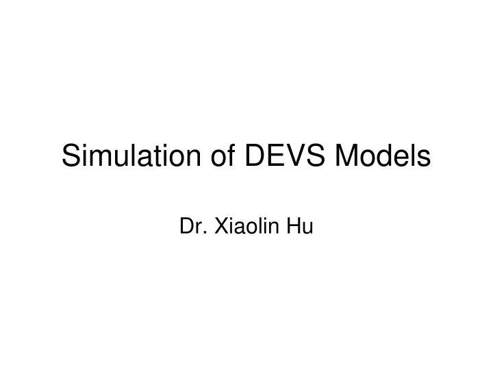 simulation of devs models