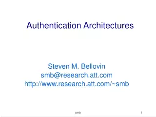 Authentication Architectures