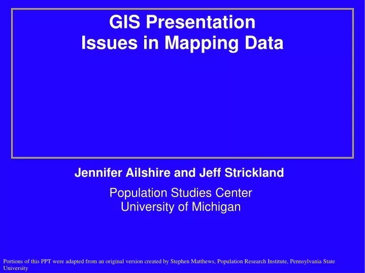 gis presentation issues in mapping data