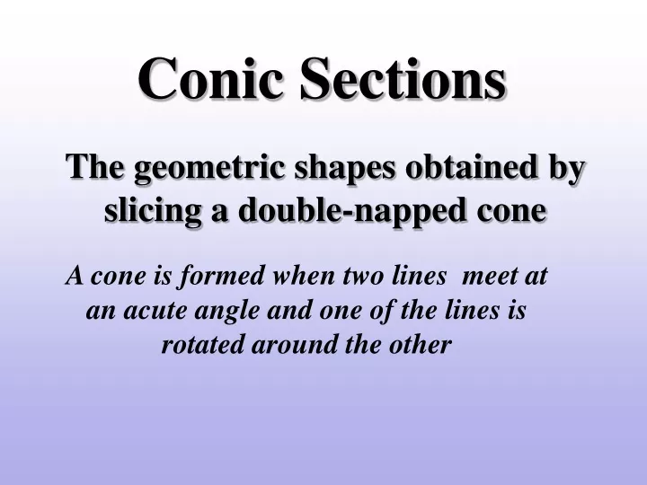 conic sections