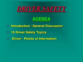 DRIVER SAFETY