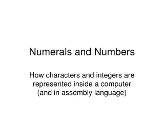 Numerals and Numbers