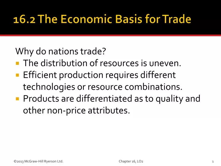 16 2 the economic basis for trade