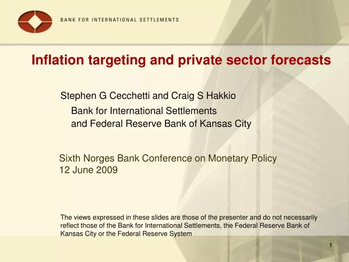 inflation targeting and private sector forecasts