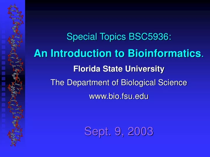 special topics bsc5936 an introduction