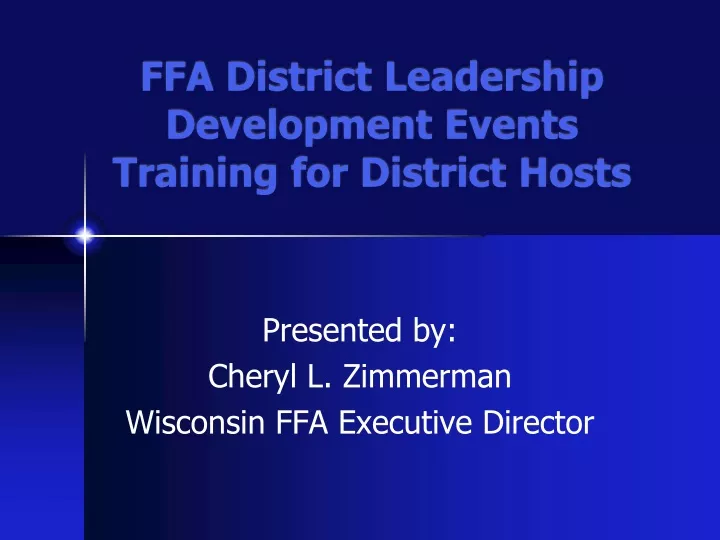 ffa district leadership development events training for district hosts