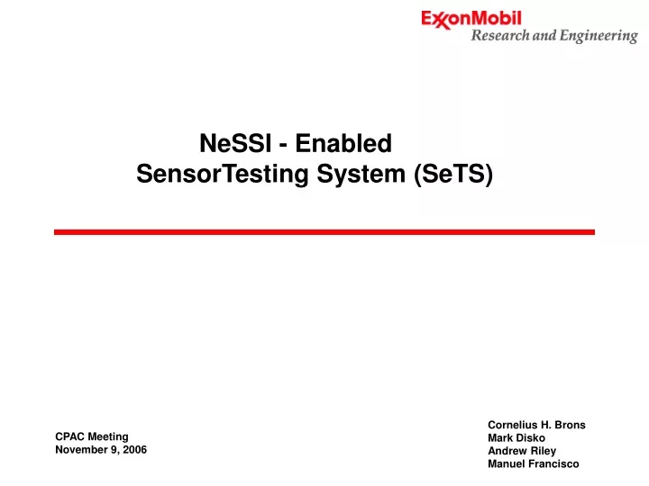 nessi enabled sensortesting system sets