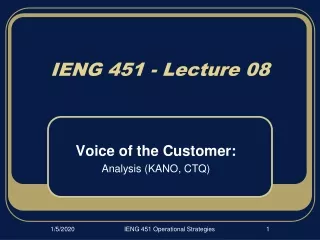 IENG 451 - Lecture 08