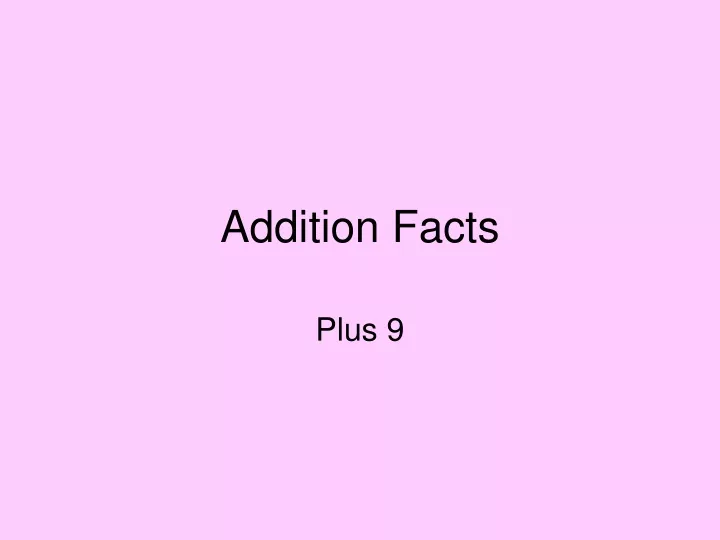 addition facts