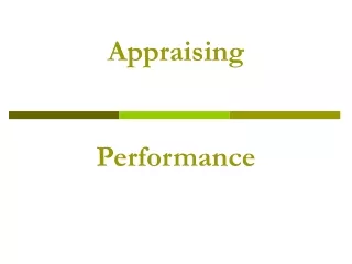 Appraising  Performance