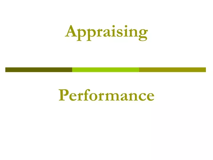 appraising performance