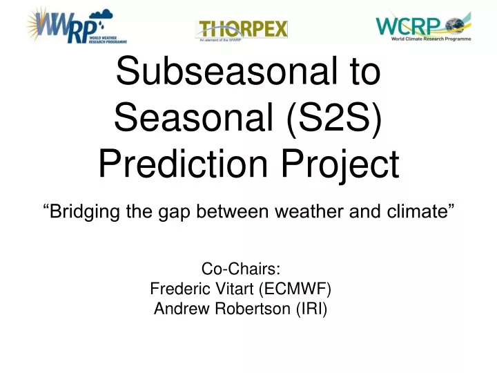 subseasonal to seasonal s2s prediction project