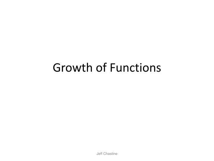 growth of functions