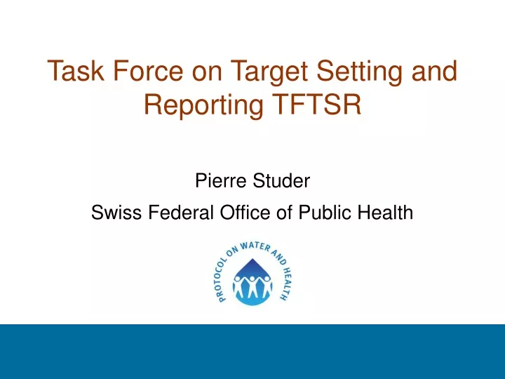 task force on target setting and reporting tftsr