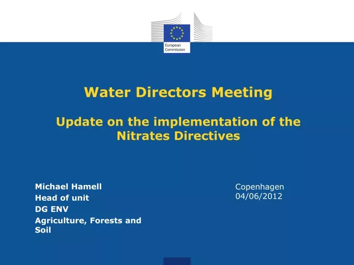 water directors meeting update on the implementation of the nitrates directives