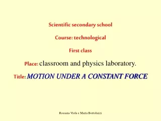 Scientific secondary school Course: technological  First class