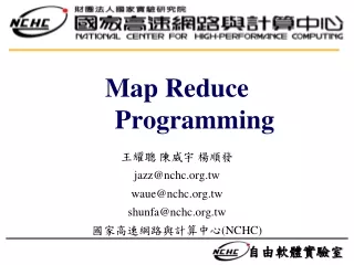 Map Reduce 	Programming
