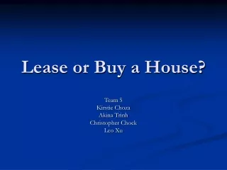 Lease or Buy a House?