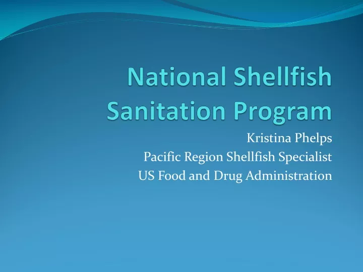 national shellfish sanitation program
