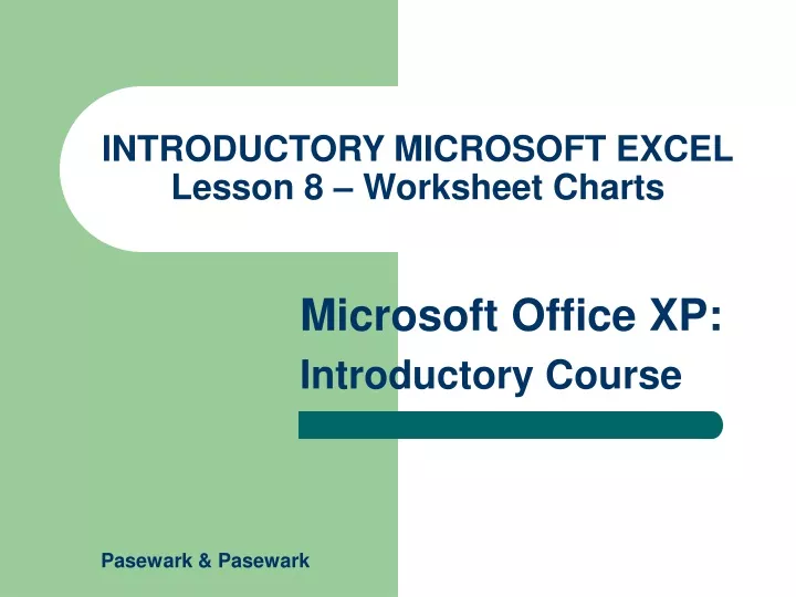 introductory microsoft excel lesson 8 worksheet charts