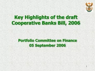 Key Highlights of the draft Cooperative Banks Bill, 2006