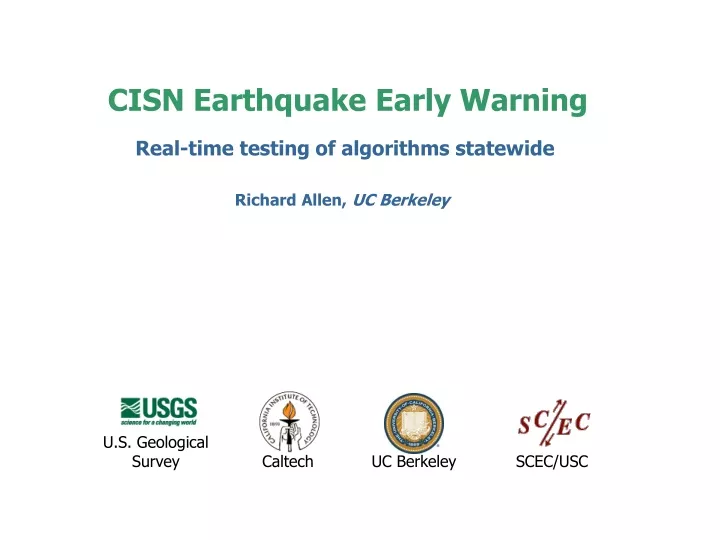 cisn earthquake early warning