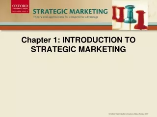 Chapter 1: INTRODUCTION TO STRATEGIC MARKETING