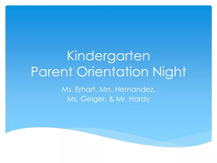 kindergarten parent orientation night