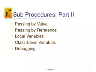 Sub Procedures, Part II