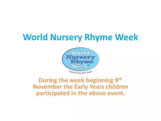 World Nursery Rhyme Week