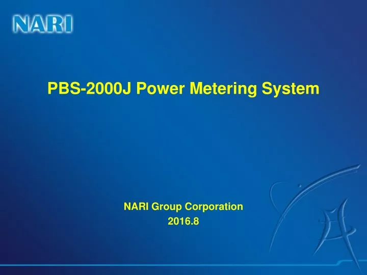 pbs 2000j power metering system